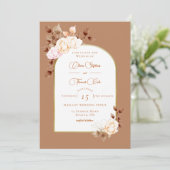 Elegant Terracotta Eucalyptus Boho Frame Wedding Einladung (Stehend Vorderseite)