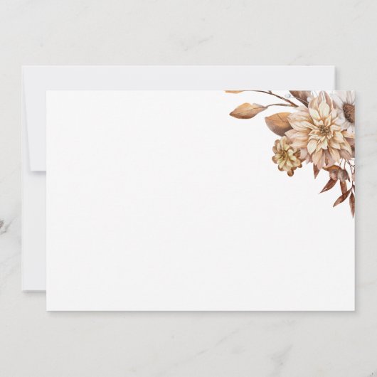 Elegant Terracotta Floral Script Blank Dankeskarte (Rückseite)