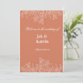 Elegant Terracotta Floral Wedding invitation  Einladung (Stehend Vorderseite)