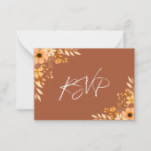 Elegant Terracotta Floral Wedding RSVP Mitteilungskarte (Rückseite)