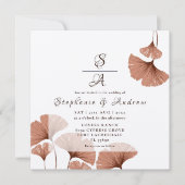 Elegant Terracotta Ginkgo Foliage Wedding Einladung (Vorderseite)