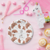 Elegant Terracotta Ginkgo Leaf Pattern Wedding Pappteller (Party)