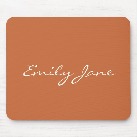 Elegant Terracotta Handgeschriebener Skriptname Be Mousepad (Vorne)