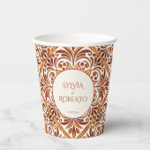 Elegant Terracotta Mexican Talavera Hochzeit Pappbecher (Vorderseite)