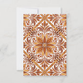 Elegant Terracotta Mexican Talavera Hochzeit RSVP Karte (Rückseite)