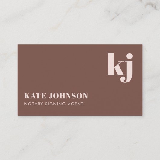 Elegant Terracotta Minimalist QR Code Monogram Visitenkarte (Vorderseite)