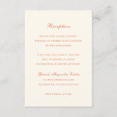 Elegant Terracotta Modern Classic Wedding Begleitkarte (Vorderseite)