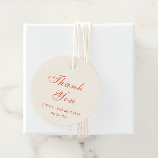 Elegant Terracotta Modern Classic Wedding Geschenkanhänger (Beispiel)