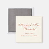 Elegant Terracotta Modern Classic Wedding Magnet (Vorderseite/Rückseite)