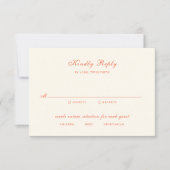 Elegant Terracotta Modern Classic Wedding RSVP Karte (Vorderseite)