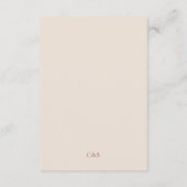 Elegant Terracotta Moderne SkriptWedding RSVP Begleitkarte (Rückseite)