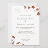 Elegant Terracotta Monogram Contemporary Wedding Einladung (Vorderseite)