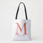 Elegant Terracotta Monogram Name Tasche (Vorderseite)