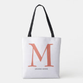 Elegant Terracotta Monogram Name Tasche (Rückseite)