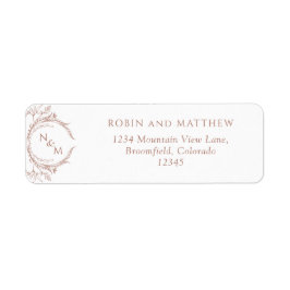 Elegant Terracotta Monogram Wedding Rücksendeadres