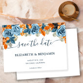 Elegant Terracotta Navy Blue and Rust Wedding Save The Date