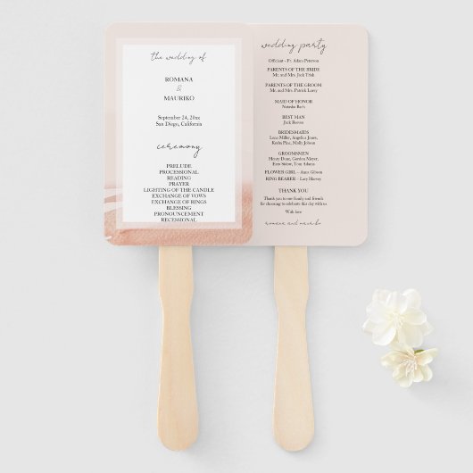 Elegant Terracotta Ombre Fächer (Vorne und Hinten)