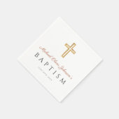 Elegant Terracotta Religious Cross Baptisse Serviette (Ecke)