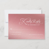 Elegant Terracotta Rose Gold Wedding Kindly Reply RSVP Karte (Vorderseite)