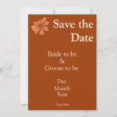 Elegant Terracotta Save the Date - Hochzeit im Her (Vorderseite)