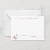 Elegant Terracotta Script Monogram Initials Mitteilungskarte (Vorderseite)