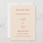 Elegant Terracotta Script Wedding Save the Date (Vorderseite)