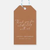 Elegant Terracotta Trendy Script Custom Vielen Dan Geschenkanhänger (Rückseite)