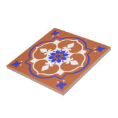 Elegant Terracotta und Blue Blume Azulejo Fliese (Seite)