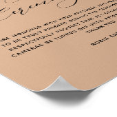 Elegant Terracotta Unplugged Zeremony Wedding Sign Poster (Ecke)