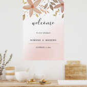 Elegant Terracotta Wasserfarbe Blütenfarben Handge Poster (Küche)