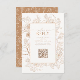 Elegant Terracotta Wedding QR Code Bitte beantwort RSVP Karte