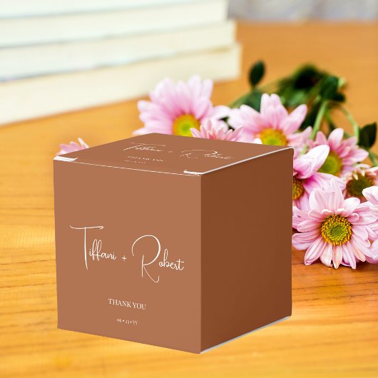 Elegant Terracotta Wedding Vielen Dank Geschenkschachtel