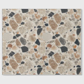 Elegant Terrazzo Textured Wrapping Paper Roll Geschenkpapier (Flach)