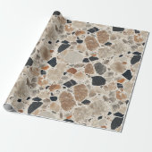 Elegant Terrazzo Textured Wrapping Paper Roll Geschenkpapier (Ungerollt)