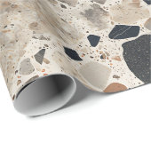 Elegant Terrazzo Textured Wrapping Paper Roll Geschenkpapier (Rolleneckpunkt)