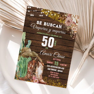 Elegant Texas Cactus Wood Adult Mexikanischer Gebu Einladung