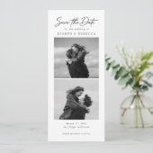 Elegant Text and Photo Strip | Bookmark Wedding Save The Date (Stehend Vorderseite)