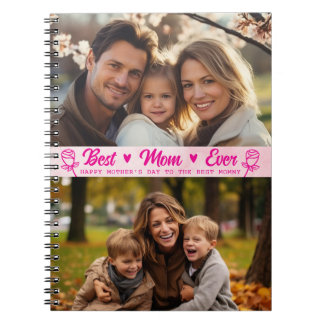 Elegant Text Photo Mother's Day Watercolor Pink Notizblock