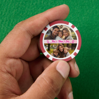 Elegant Text Photo Mother's Day Watercolor Pink Pokerchips