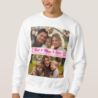 Elegant Text Photo Mother's Day Watercolor Pink Sweatshirt