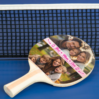 Elegant Text Photo Mother's Day Watercolor Pink Tischtennis Schläger
