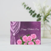 Elegant, Textur, rosa Rosen Postkarte (Stehend Vorderseite)