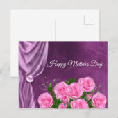 Elegant, Textur, rosa Rosen Postkarte (Vorne/Hinten)