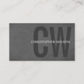 Elegant Texture Gray Monogram Consultant Visitenkarte (Vorderseite)