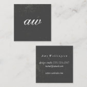 Elegant Texture Monogram Quadratische Visitenkarte (Vorne/Hinten)
