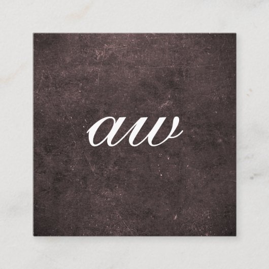 Elegant Texture Monogram Quadratische Visitenkarte (Vorderseite)
