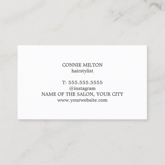 Elegant Texture Pastel Stylish Hair Stylist Visitenkarte (Rückseite)