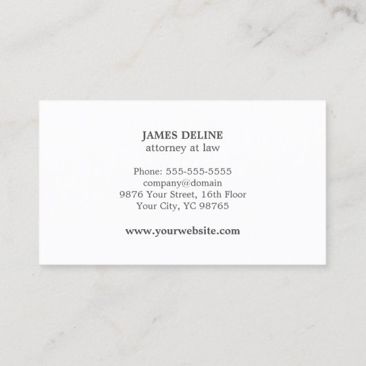 Elegant Texture White Blue Monogram Attorney Visitenkarte (Rückseite)