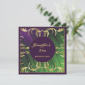 Elegant Textured Birthday Einladung (Stehend Vorderseite)