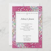 ELEGANT TEXTURED PINK HOLOGRAPHIC PASTEL WEDING EINLADUNG (Vorderseite)